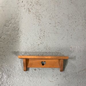 MINI Heart Cutout Wooden Wall Shelf - Brown